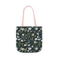 Daisy Delight Floral Canvas Tote Bag with 5-Color Straps | Eco-Friendly Shopping Bag
