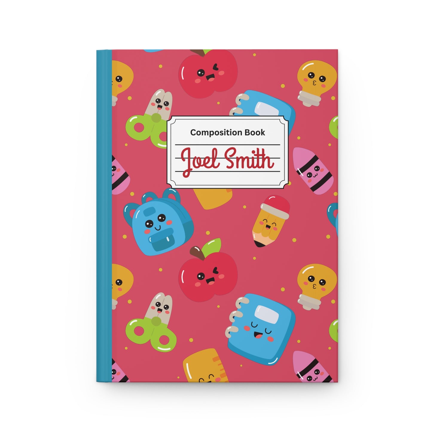 Custom Kawaii Composition Book Inspired Ruled Hardcover Journal for Kids, Fun School Notebook, Customizable Composition Book, Back to School Gift, Learning Organizer