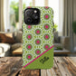 Personalized Meadow Mandala Bloom Vibrant Flower  — Green & Pink Geometric Daisy Design