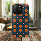 Saffron Tile Bloom Vibrant Floral Tough Magnetic iPhone Case, Durable iPhone Cover, Gift for Her, Floral Design, Unique iPhone Protection.