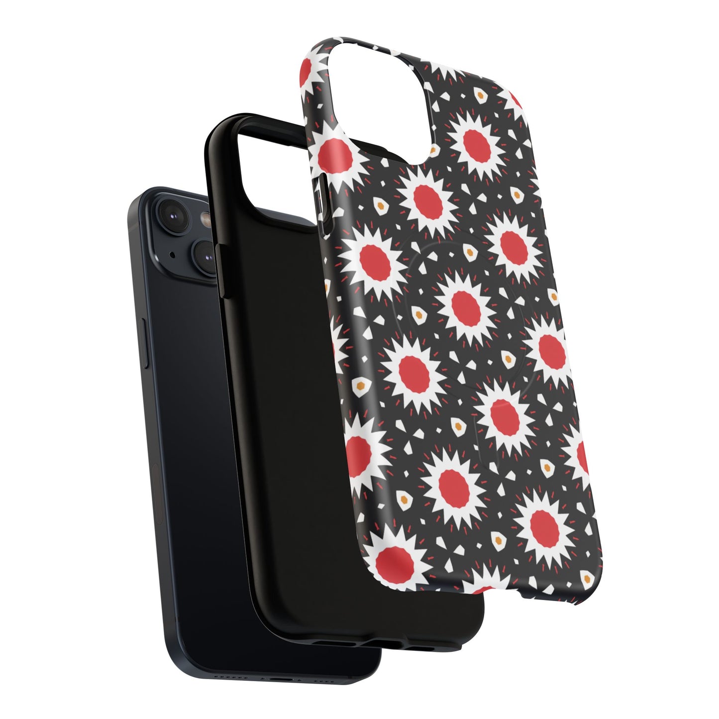 Crimson Spark Radiance Bold Floral Magnetic iPhone Cases, Stylish Tough Cases, Unique iPhone Accessories, Perfect Gift for Her, Trendy Tech Gear.