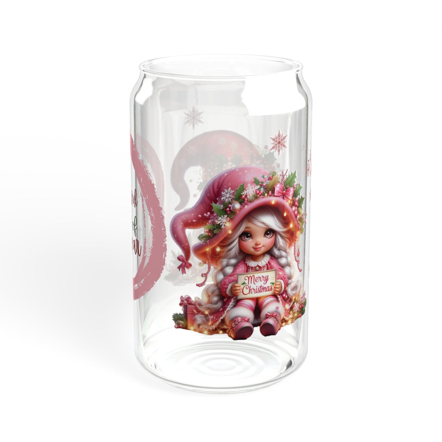 Christmas Gnome Sipper Glass, 16oz