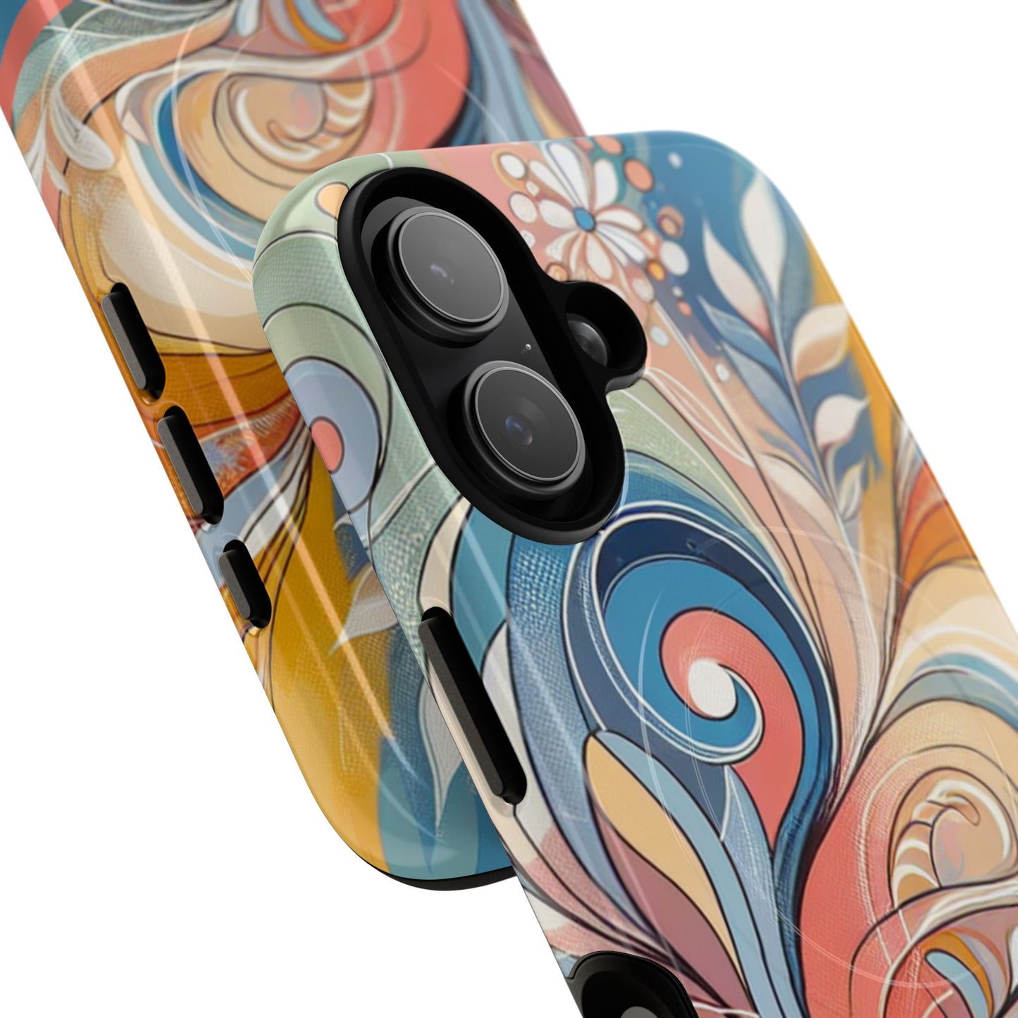 Personalized Sunset Garden Whirl Tough iPhone Magnetic Case for iPhone, Artistic Phone Cover, Durable Protection, Gifts for Her, Unique Style