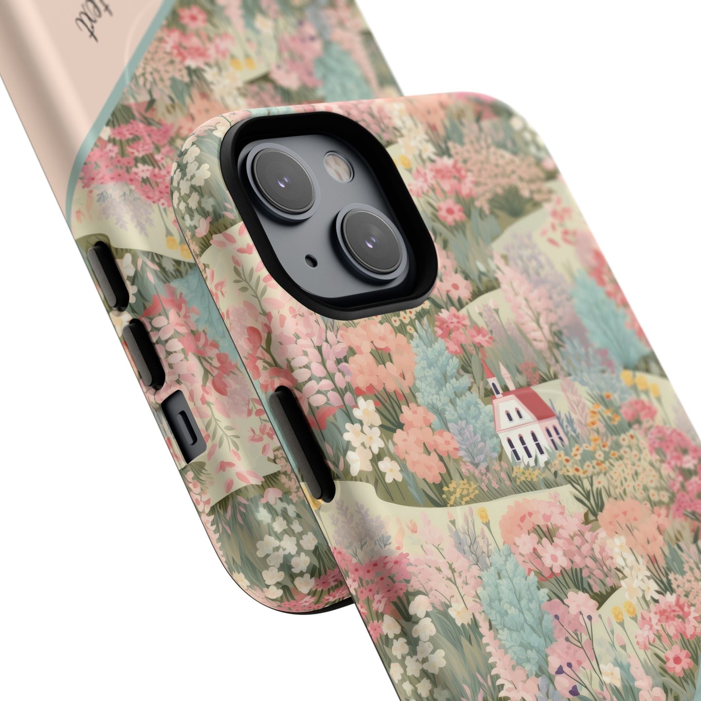 Blush Bloom Village Tough Magnetic MagSafe®Case, Durable Protection, Unique Gift for Nature Lovers,  iPhone® 13, 14, 15, 16, 17, Pro, Pro Max, Plus Cases.