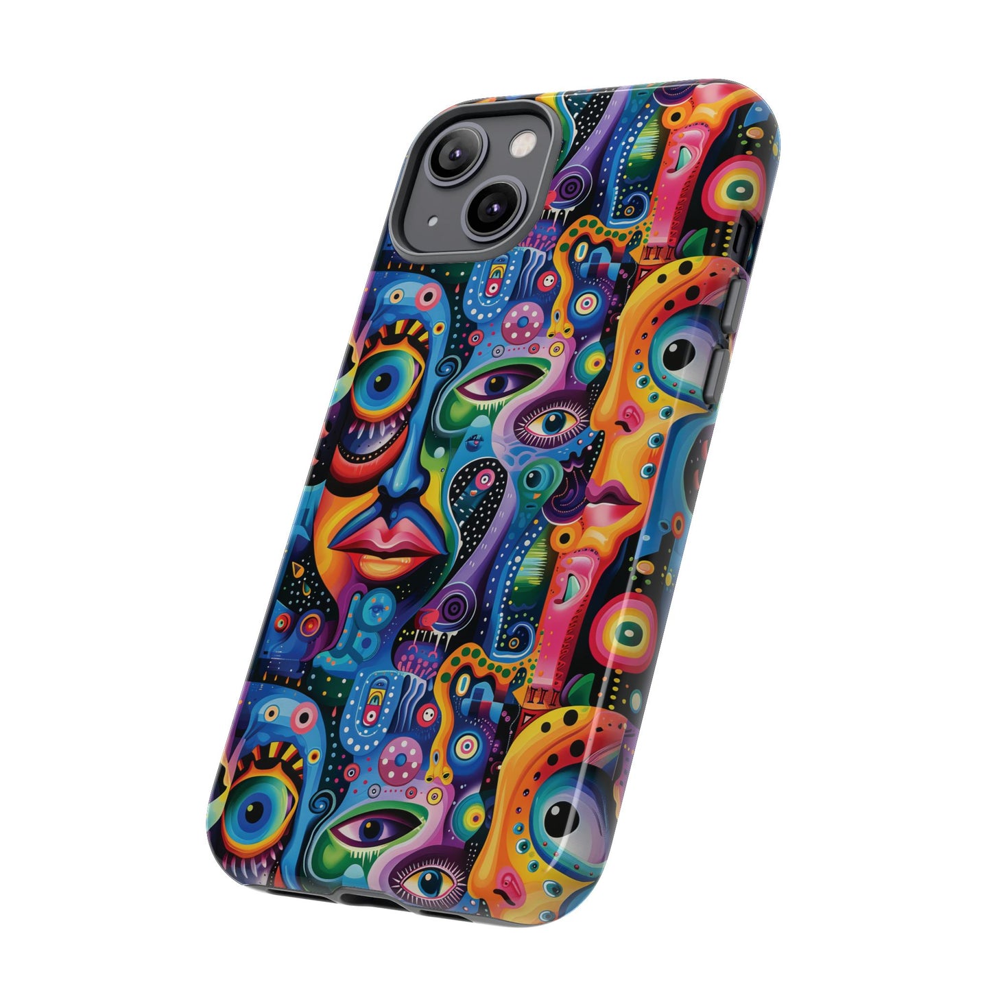 Psychedelic Visions Colorful Art iPhone Case - Tough Cases with Vibrant Abstract Design