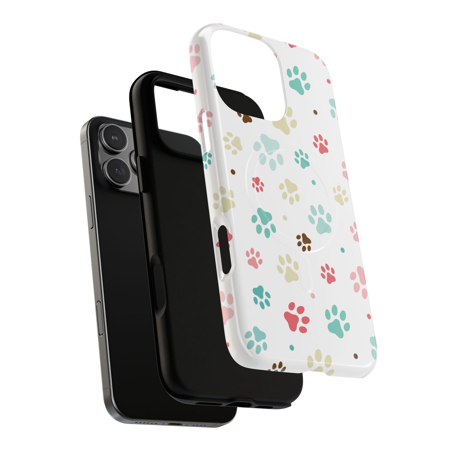 Pet Lover Magnetic iPhone Case - Cute Paw Print Design, Tough Magnetic Cases for Dog and Cat Owners, Gift for Animal Lovers