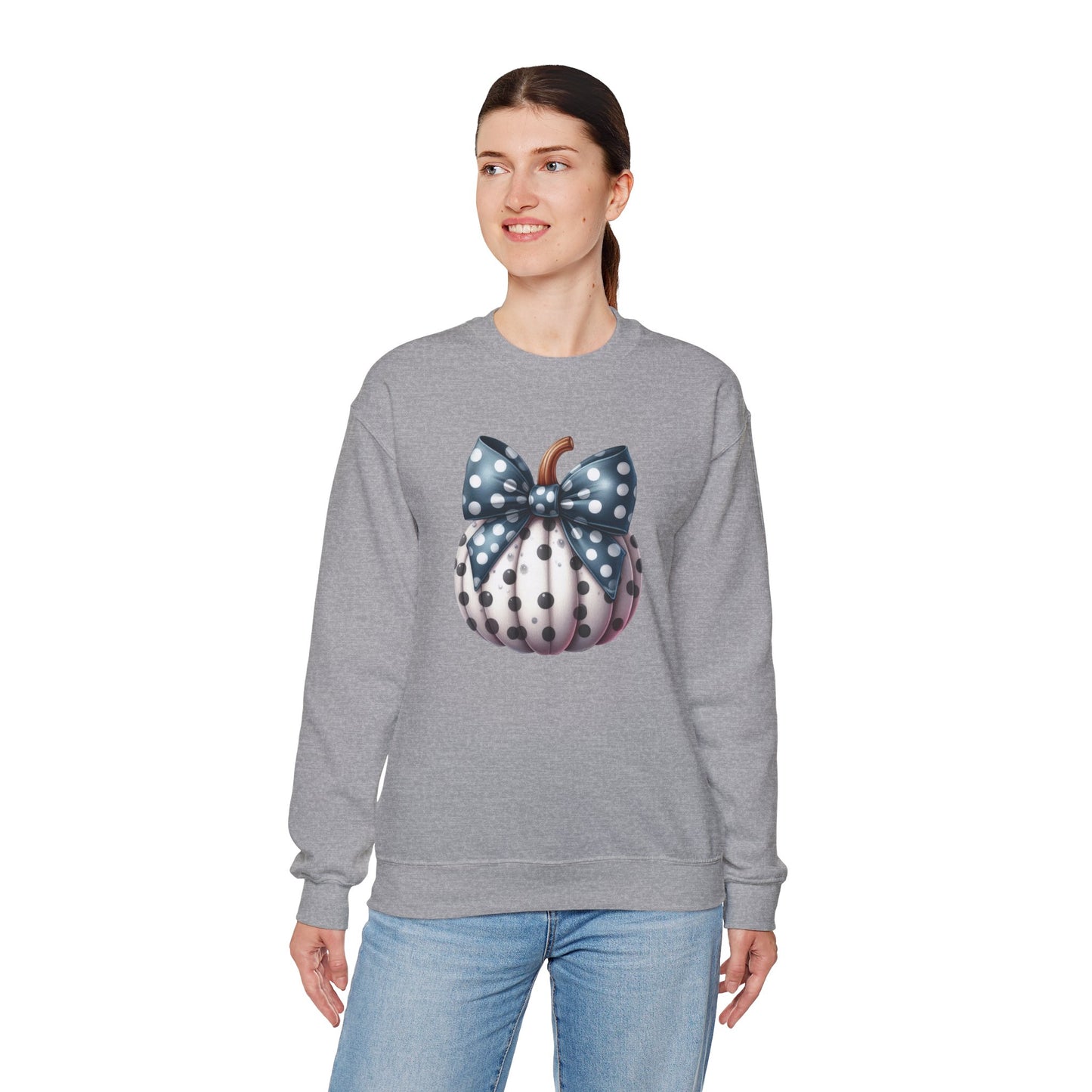 Polka Dot Pumpkin Charm Unisex Heavy Blend™ Crewneck Sweatshirt