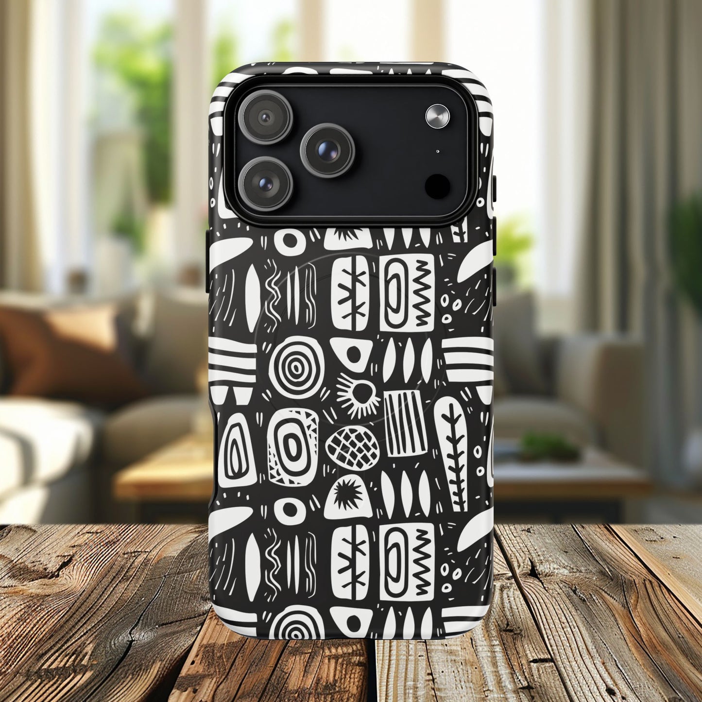 Modern Abstract Geometric Tough Magnetic Phone Case, Durable Phone Accessory, Gift for Him or Her, Artistic Design, Modern Decor