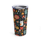 Whimsical Feline Garden Tumbler 20oz