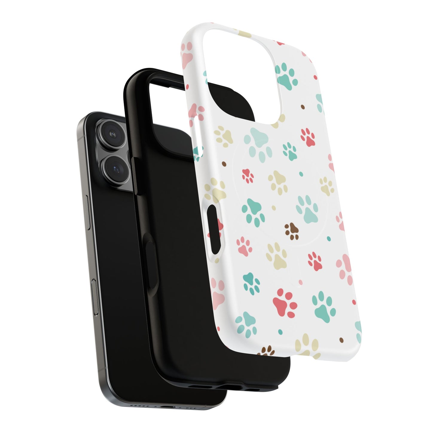 Pet Lover Magnetic iPhone Case - Cute Paw Print Design, Tough Magnetic Cases for Dog and Cat Owners, Gift for Animal Lovers