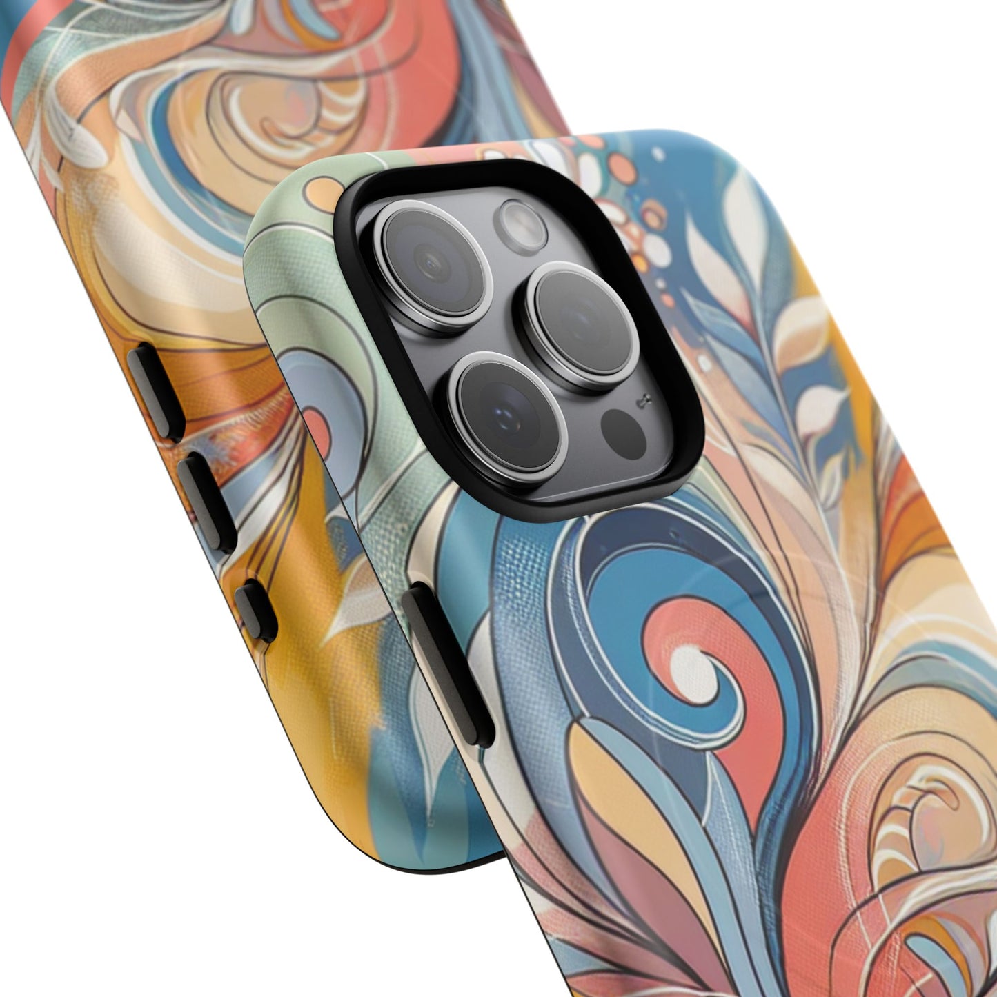 Personalized Sunset Garden Whirl Tough iPhone Magnetic Case for iPhone, Artistic Phone Cover, Durable Protection, Gifts for Her, Unique Style
