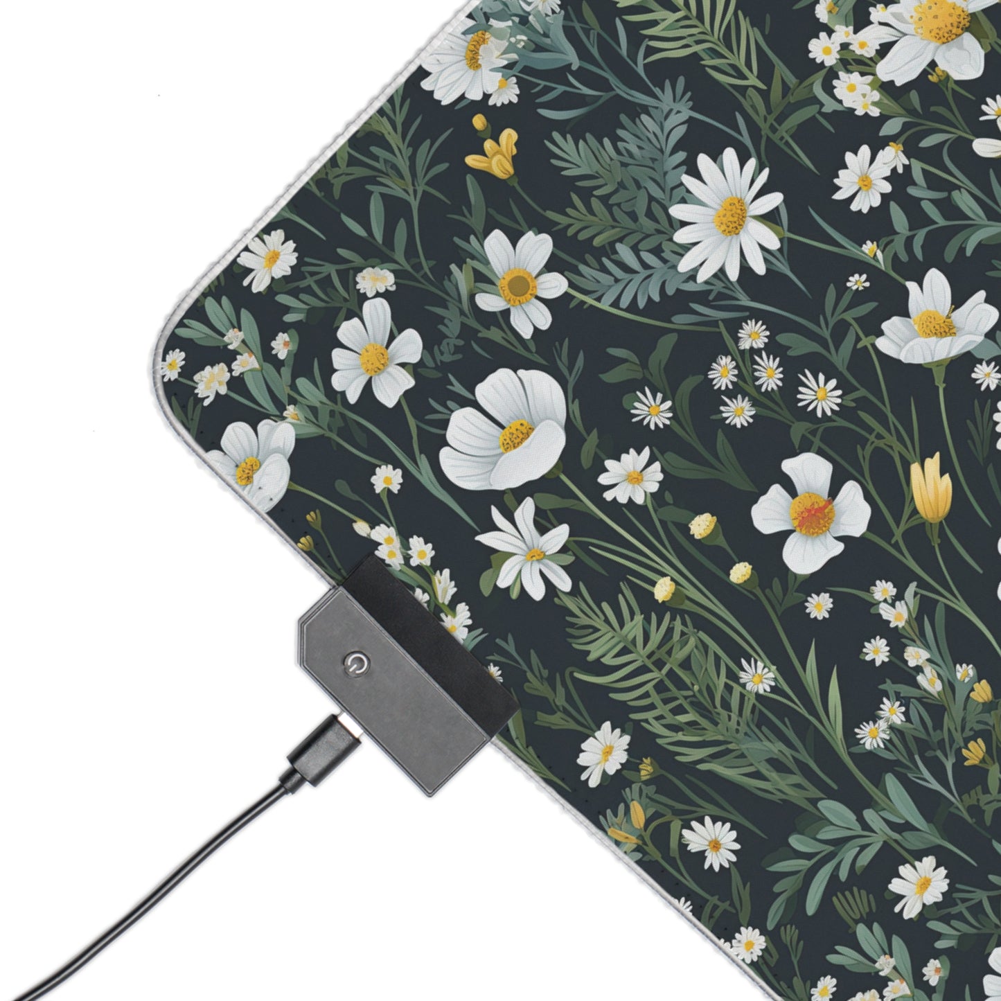 Daisy Delight Floral LED Gaming Mouse Pad – Custom Designed RGB Computer Accessory.