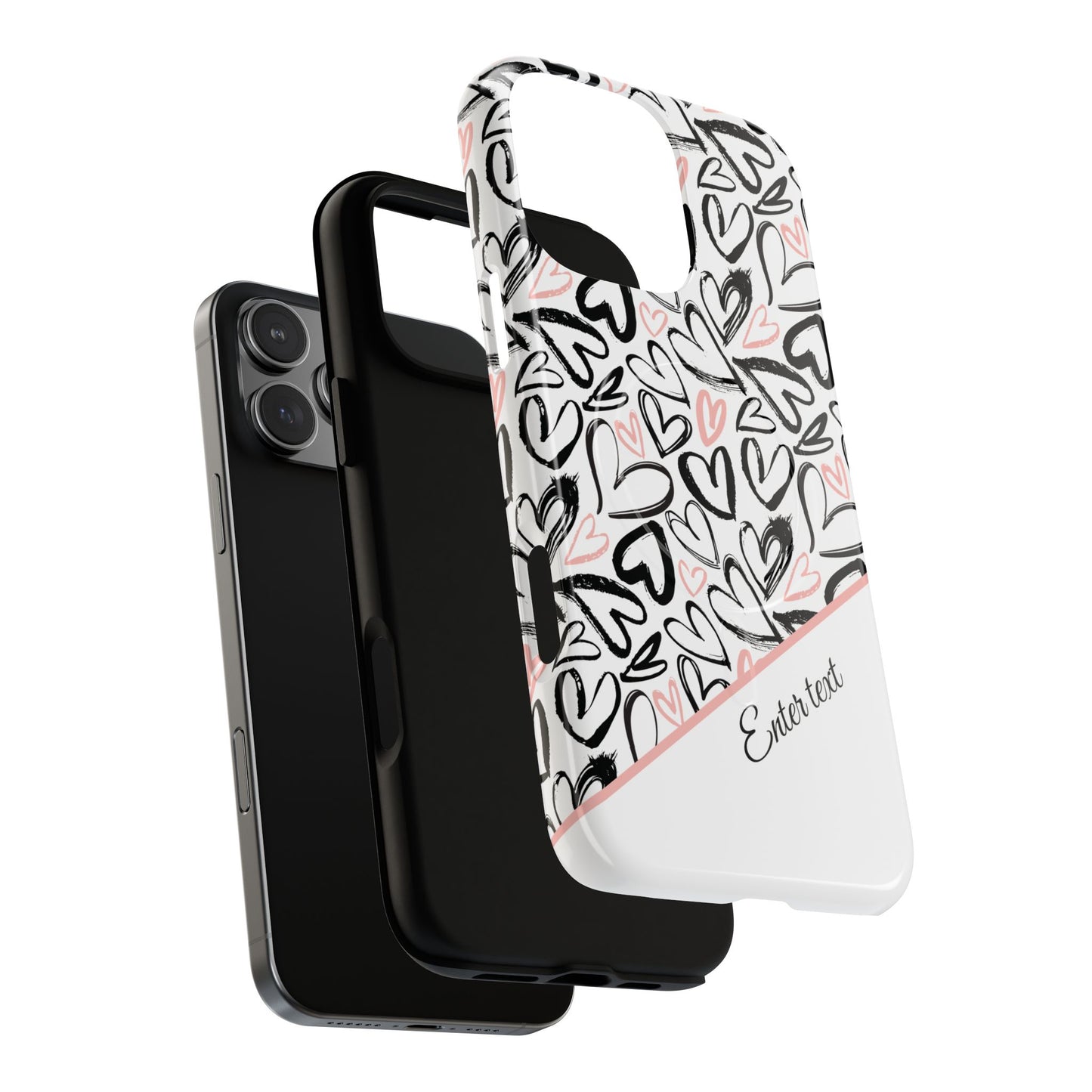 Heart Scribbles Tough Magnetic MagSafe®Case - Cute, Stylish, Gifts for Her, Love, Valentine's Day,  iPhone® 13, 14, 15, 16, 17, Pro, Pro Max, Plus Cases.