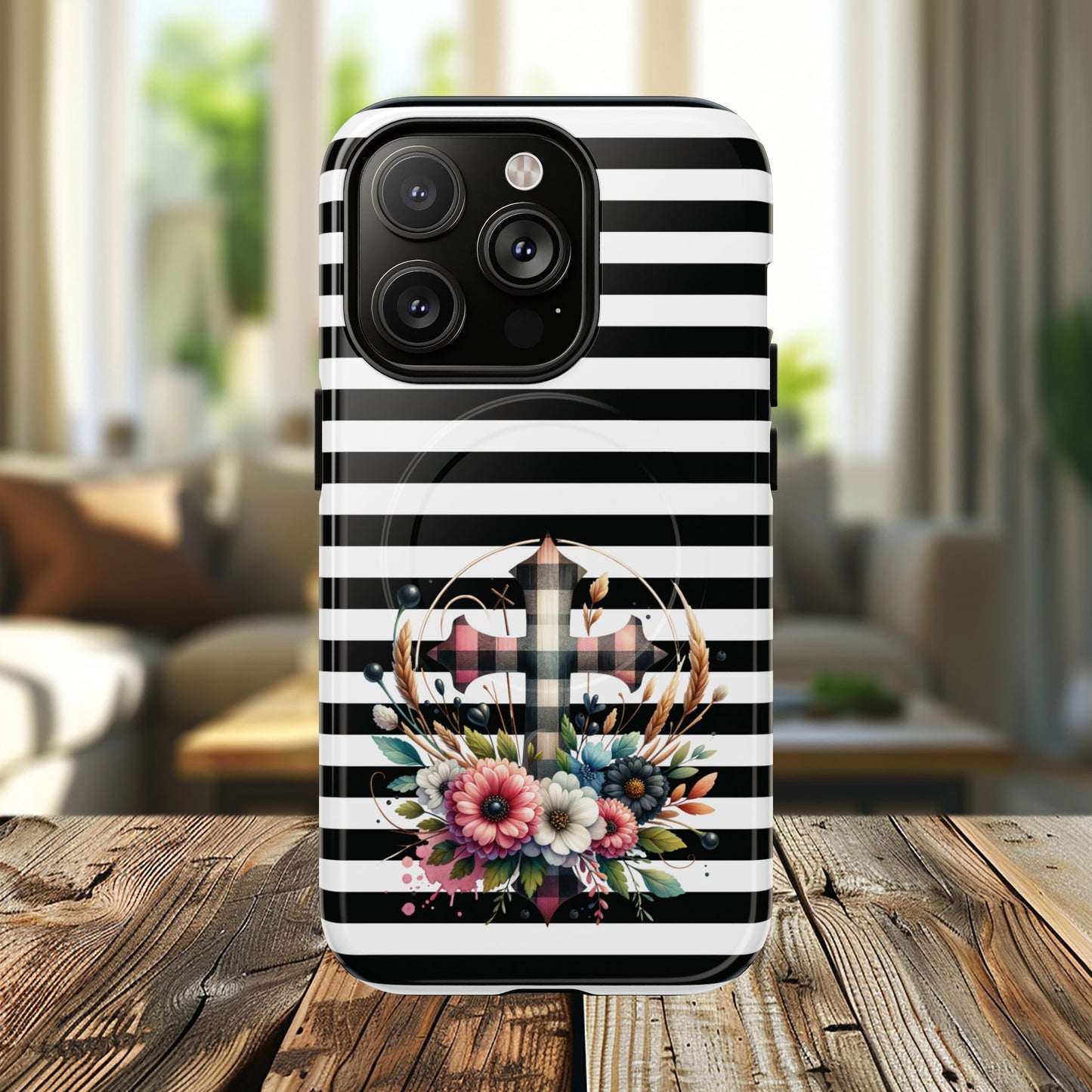Striped in His Glory iPhone Case, Tough Magnetic Phone Protector, MagSafe iPhone Cover, Durable Case for Everyday Use, Gift for Nature Lovers, Vibrant Design.