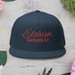 Red 'ELOHIM, GENESIS 1:1'  Embroidered 5 Panel Trucker Cap | Casual Style Hat, Adjustable, Unisex, Perfect Gift for Outdoors, Festivals, Daily Wear
