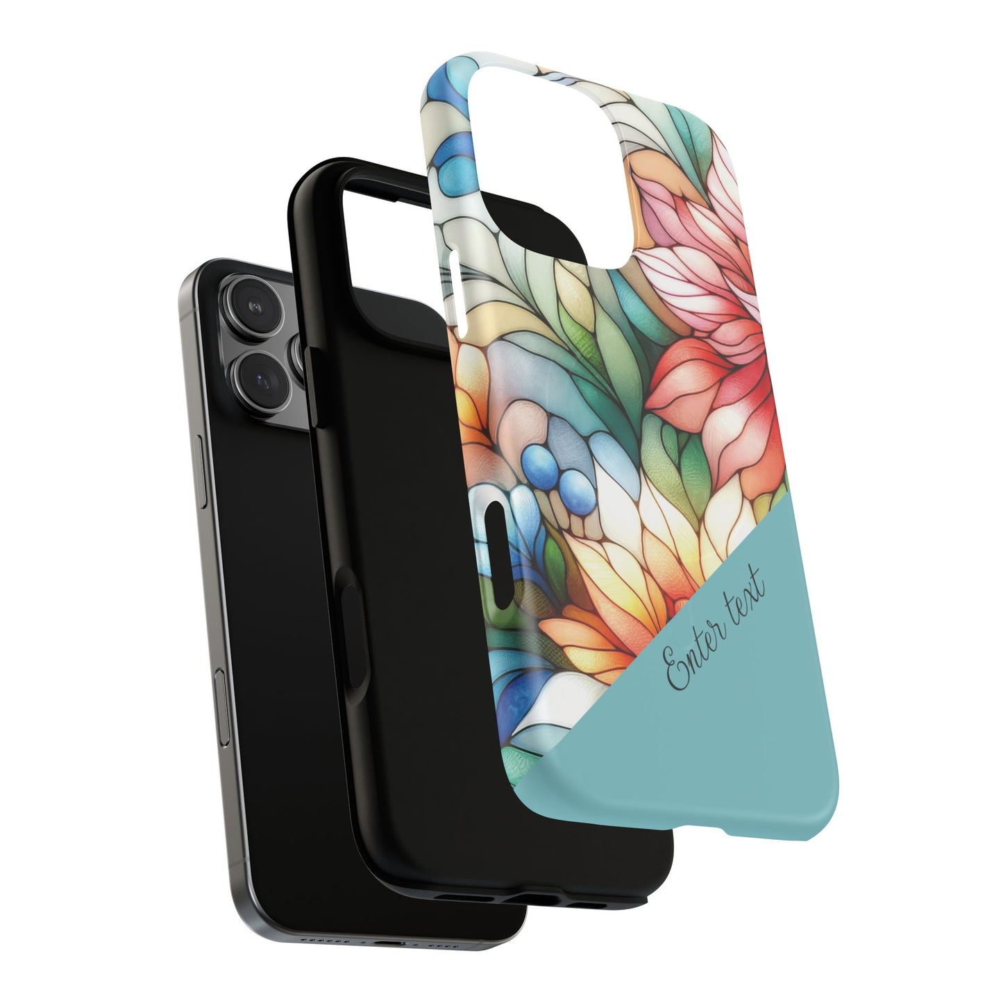 Personalized Radiant Gardenlight Stained Glass Tough MagSafe Magnetic Case, Vibrant Flower Cover, Durable Protective Case, Unique Gift for Her, Spring Elegance, iPhone® 13, 14, 15, 16, 17, Pro, Pro Max, Plus Cases.