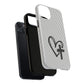 Tough Magnetic Phone Case with Heart & Cross Design, Durable Phone Cover, Unique Gift for Her, Stylish Accessory, Everyday Use