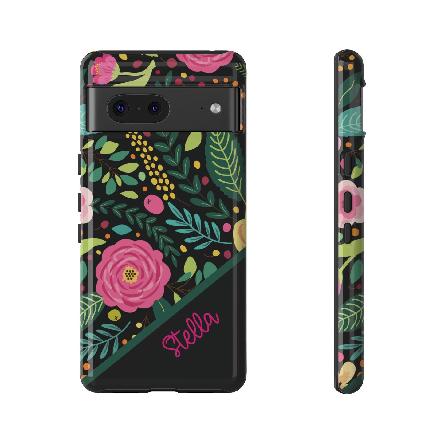 Personalized Floral Fantasy Samsung and Google Pixal Phone Case – Personalized Tough Cases with Colorful Garden Design