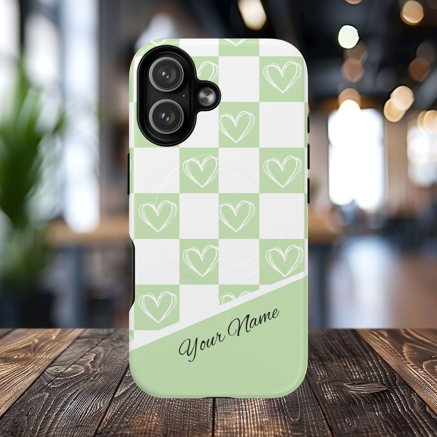 Personalized Chic Heart Pattern iPhone Case | Tough Magnetic Cases, Stylish iPhone Protection, Gift for Her, Trendy Accessories, Everyday Use