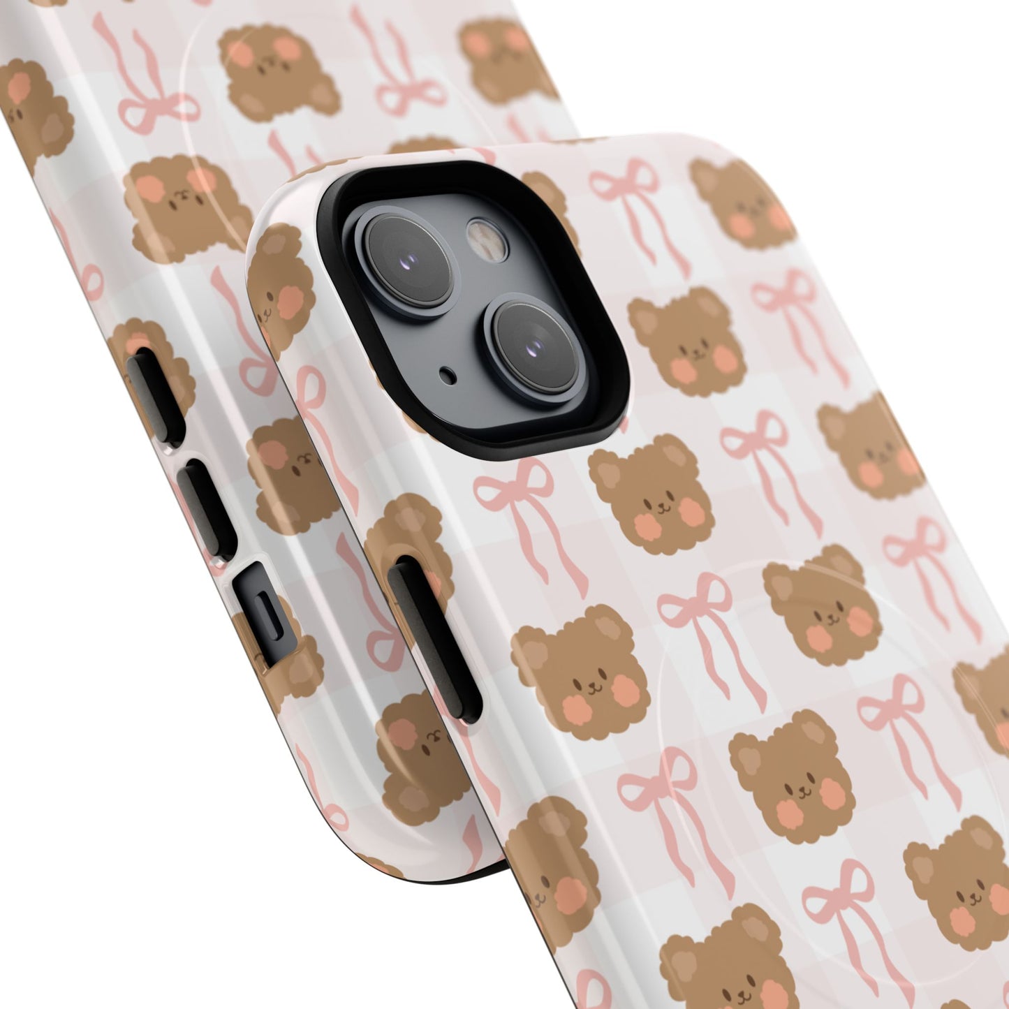 Cute Bear Pattern Magnetic Phone Case, Durable Animal Design, Gift for Kids, Trendy Case for iPhone, Cute Phone Accessory
