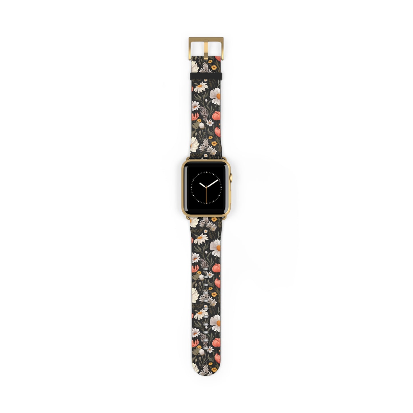 Blossom Elegance: Noir Garden Floral Watch Band - Stylish Floral Design for Smartwatches