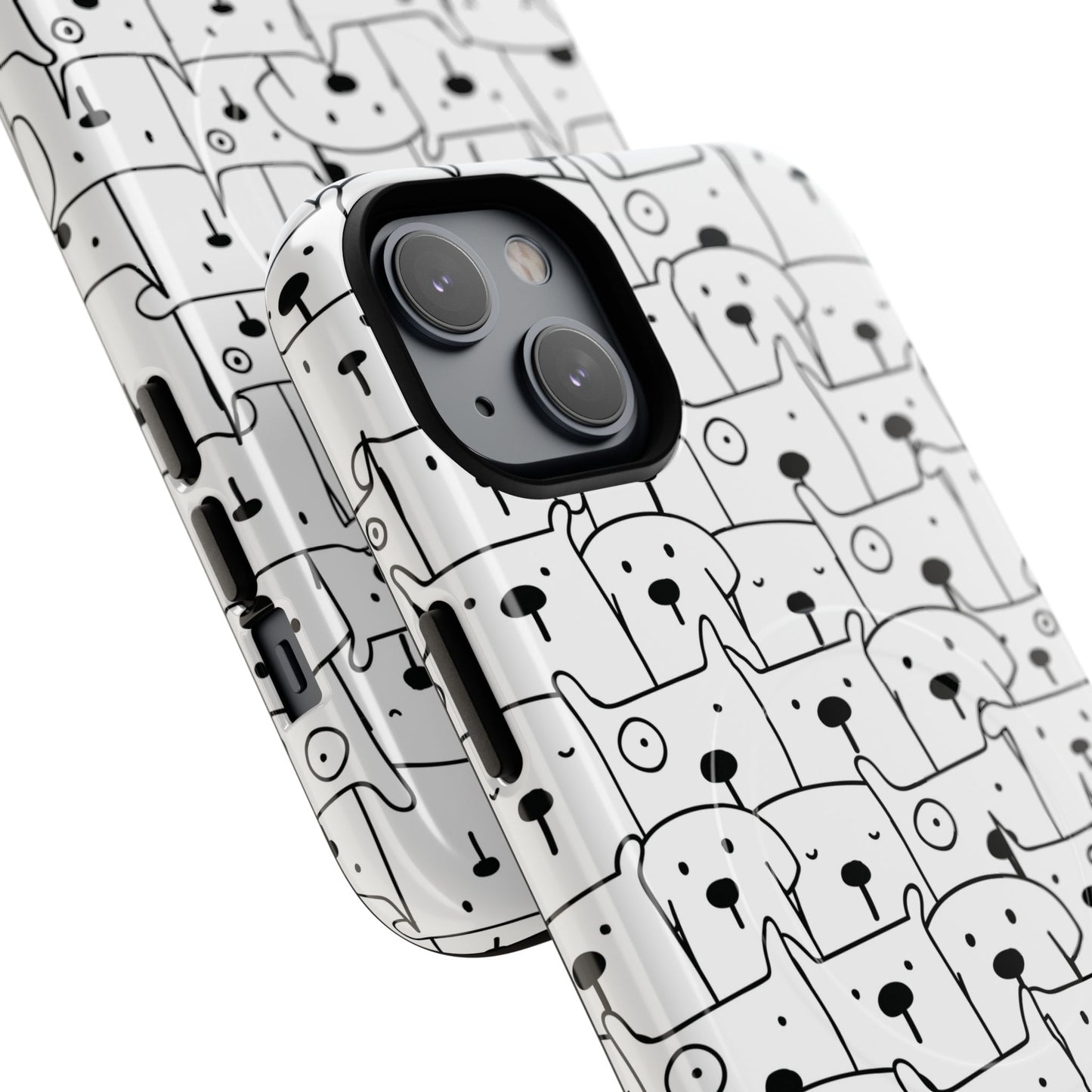 Cute Woof Line-Up iPhone Case, Tough Magnetic Case for Pet Lovers, Stylish Phone Accessory, Gift for Dog Owners, Protective Pet Case