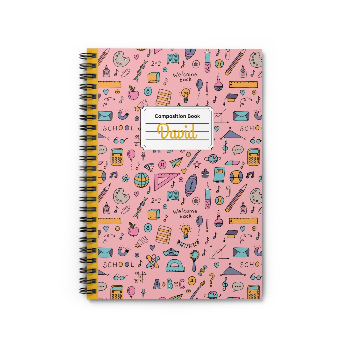 Personalized Chalkboard Chic Composition Book Inspired Playful Spiral Notebook - Perfect for School, Journaling, Kids, Teachers, Back to School Gifts