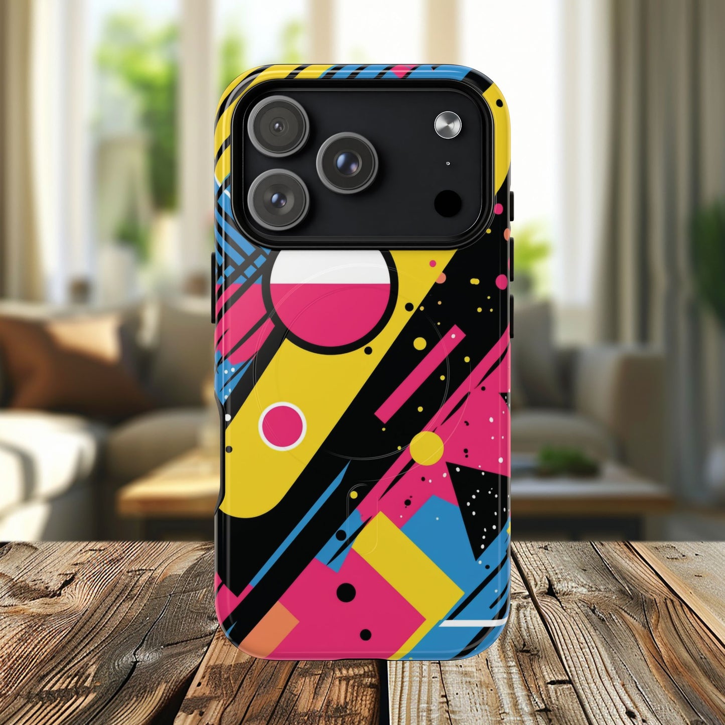 Electric Motion Mix iPhone Cases for Creative Souls | Tough iPhone Magnetic Cases, Stylish Protection, Unique iPhone Accessories, Gift for Art Lovers, Retro Vibes