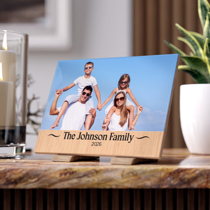 Ceramic Photo Tile — Personalized Family Name & Year Keepsake
