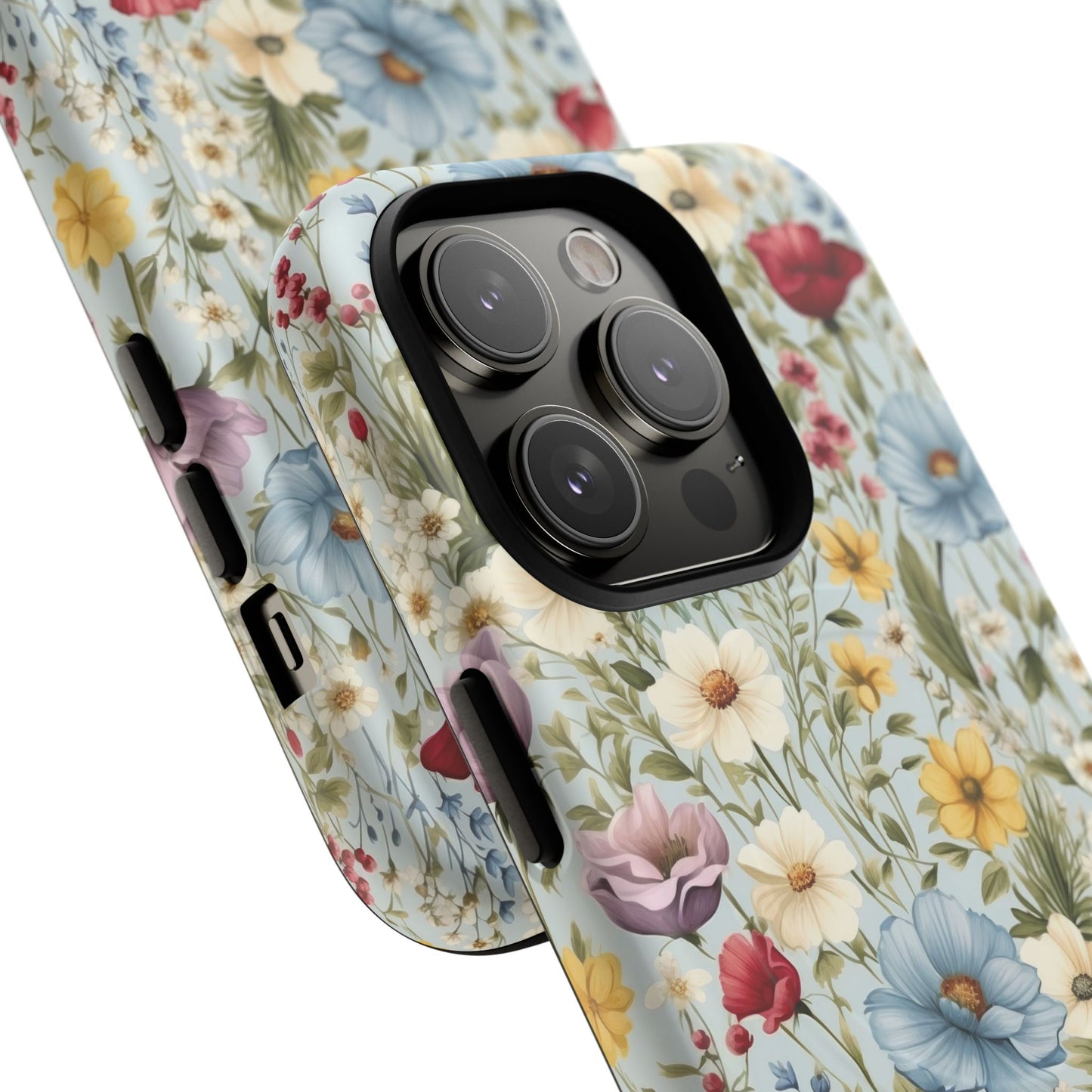 Meadow Whispers Tough iPhone Magnetic Case, Durable iPhone Protection, MagSafe Compatibility Phone Gift for Her, Spring Vibes, Modern Floral Design, Unique Gift Idea