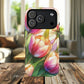 Tulip Glow Tough iPhone Magnetic Case, Floral Design, Spring Gift, Durable Protection, Smartphone Accessories, MagSafe Accessories, Stained Glass Tulip Gift