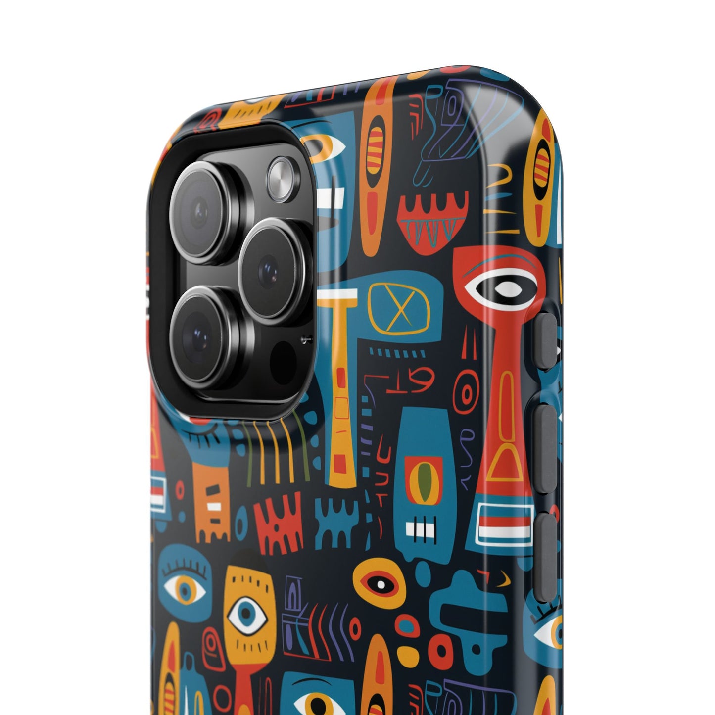 Personalized Colorful Abstract Faces Clear Impact-Resistant Case
