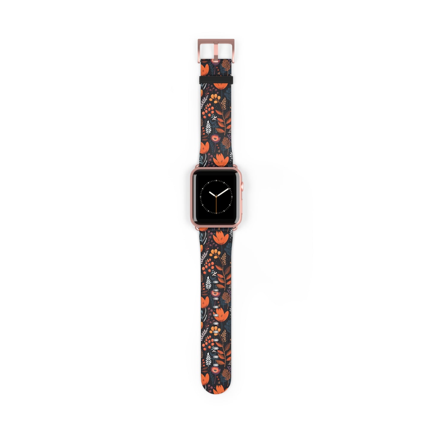 Autumn Bloom Floral Patterned Watch Band - Boho Chic Accessory, Gift for Her, Adjustable Strap for Smartwatch, Trendy Wristband, Floral Design.