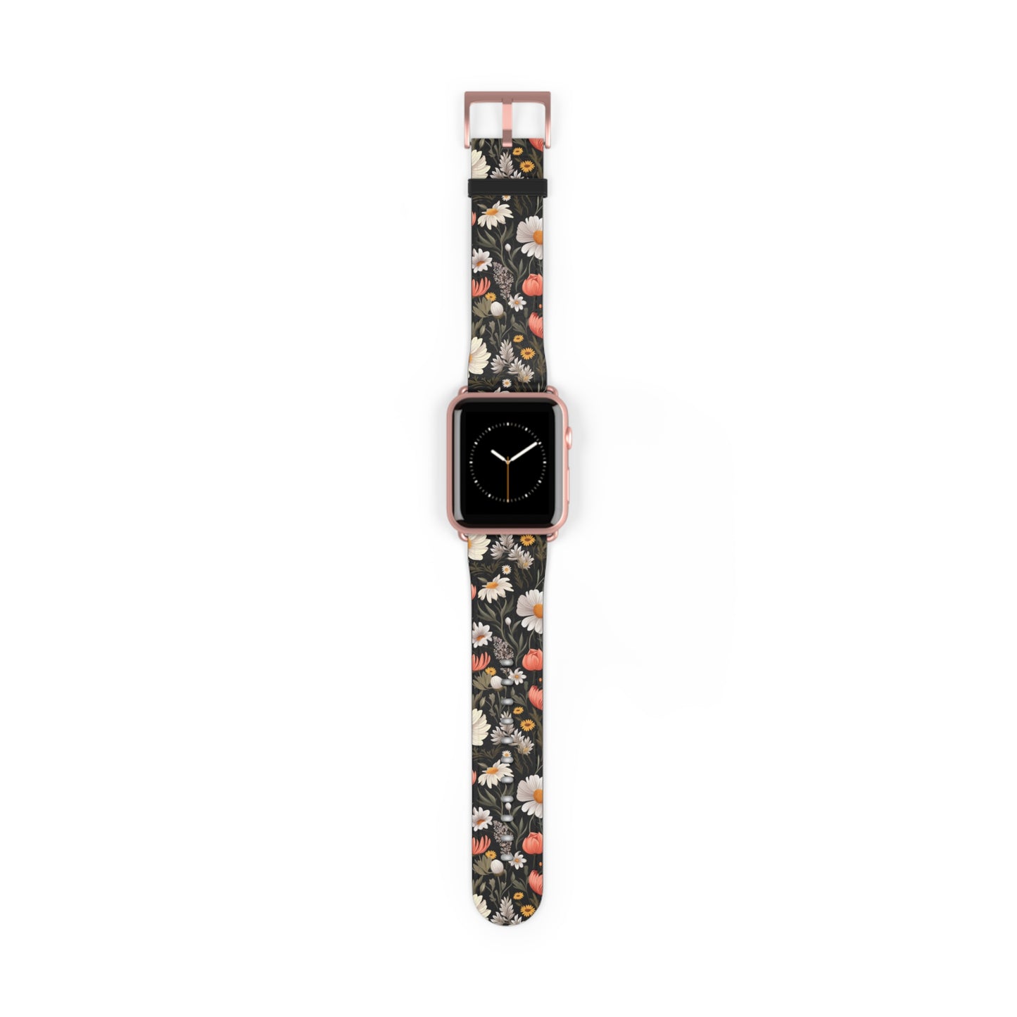 Blossom Elegance: Noir Garden Floral Watch Band - Stylish Floral Design for Smartwatches