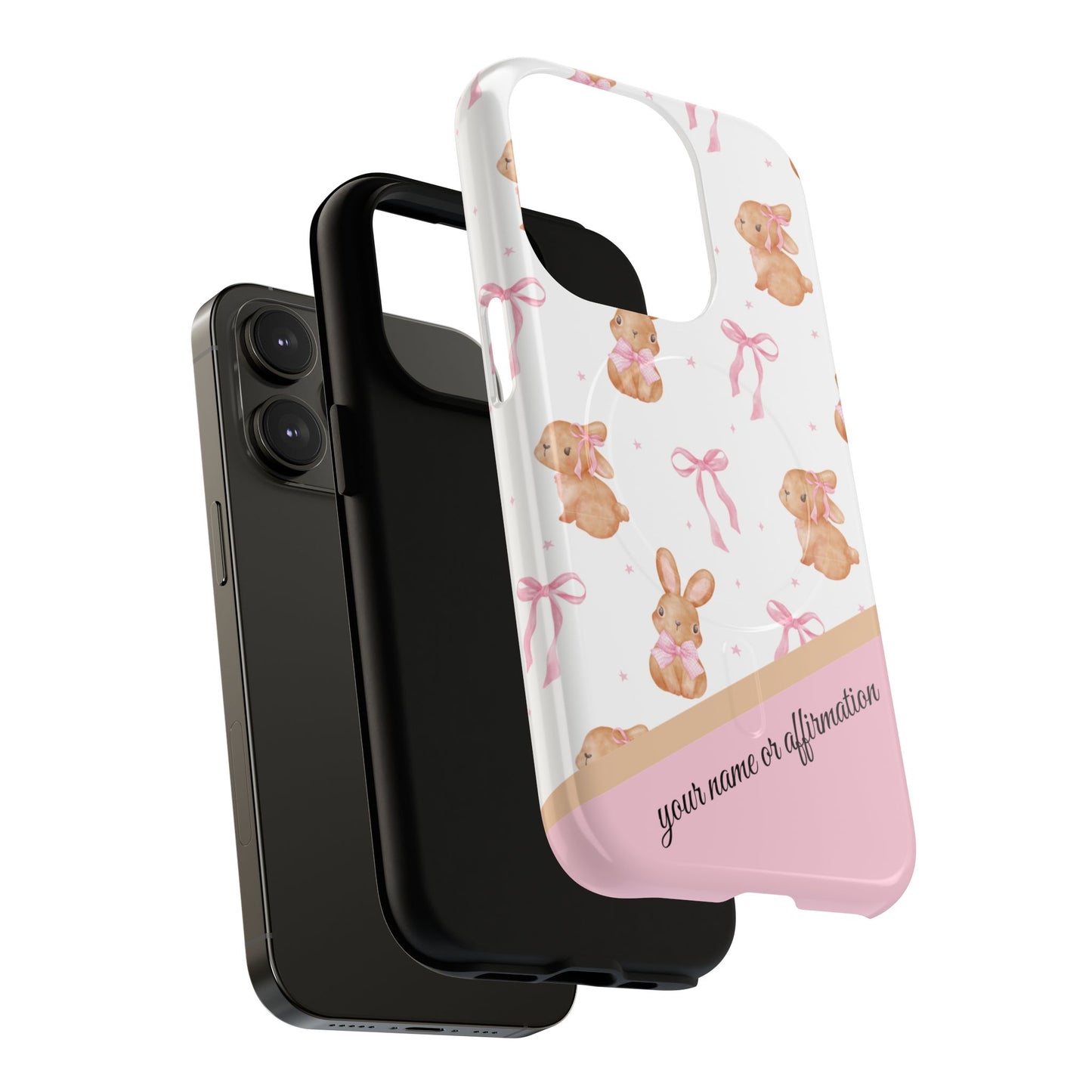 Personalized Bunny iPhone Case - Cute Animal Design, Tough MagSafe® Magnetic Case, Easter Gift, Spring Aesthetic, Kids Accessories