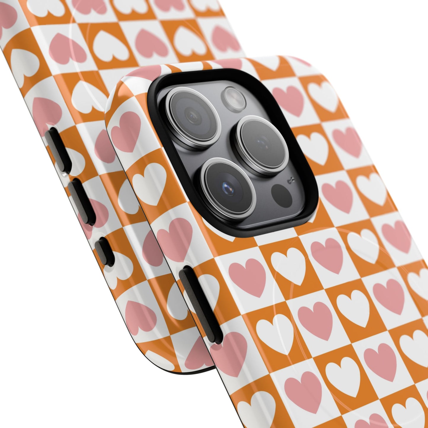 Heart Pattern Magnetic iPhone Case, Valentine Gift, Cute iPhone Accessory, Durable Case for Lovers, Custom iPhone Skin, Sweetheart Case