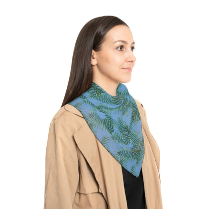 Blue Tropical Bliss Poly Scarf