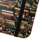 Book Stack Floral Flip iPhone and Samsung Phone Case — Vintage Library Wallet Cover.