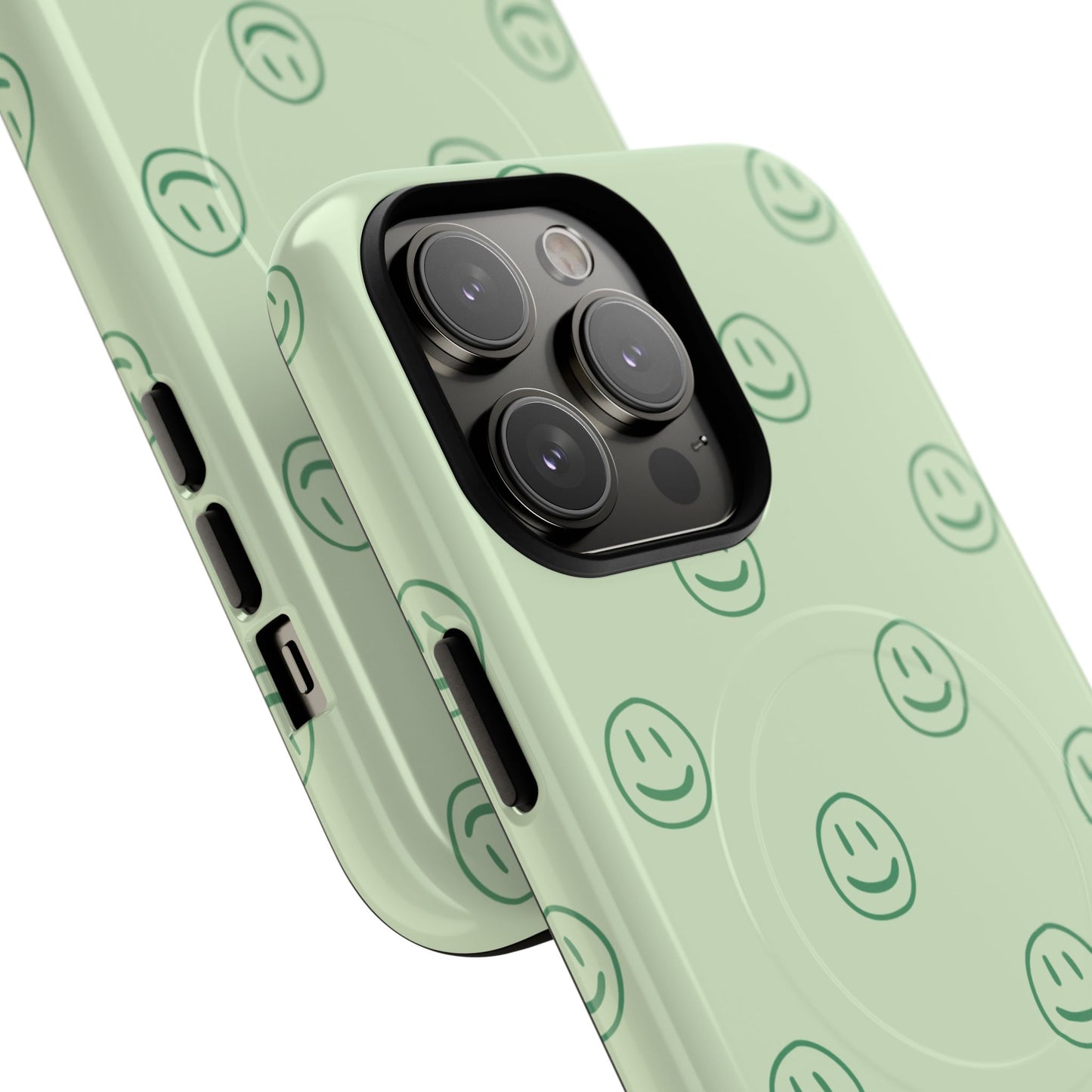 Green Smiley Face Magnetic iPhone Case