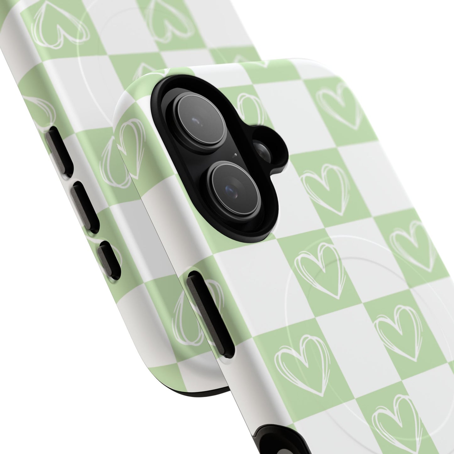 Personalized Chic Heart Pattern iPhone Case | Tough Magnetic Cases, Stylish iPhone Protection, Gift for Her, Trendy Accessories, Everyday Use