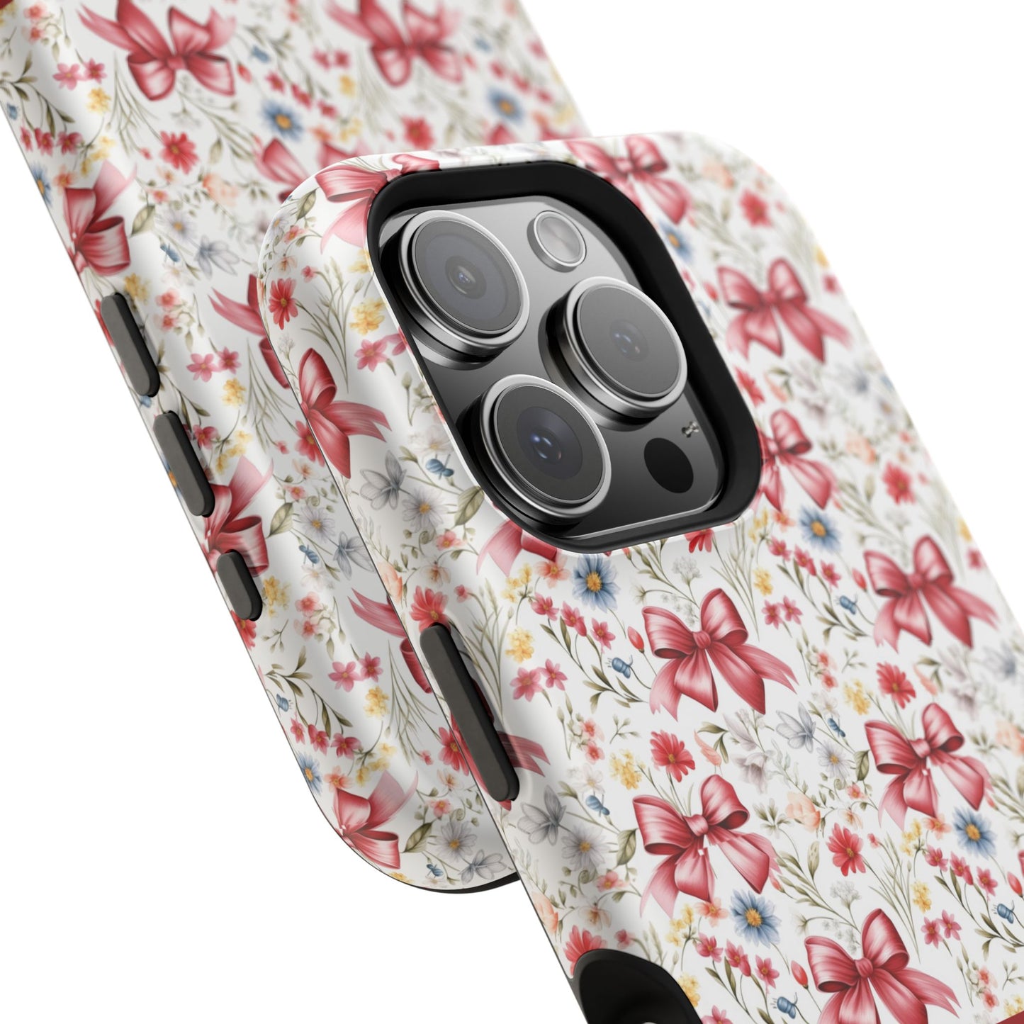 Personalized Rosette Coquette Floral Bow iPhone and Samsung Impact-Resistant Case — Custom Name Case