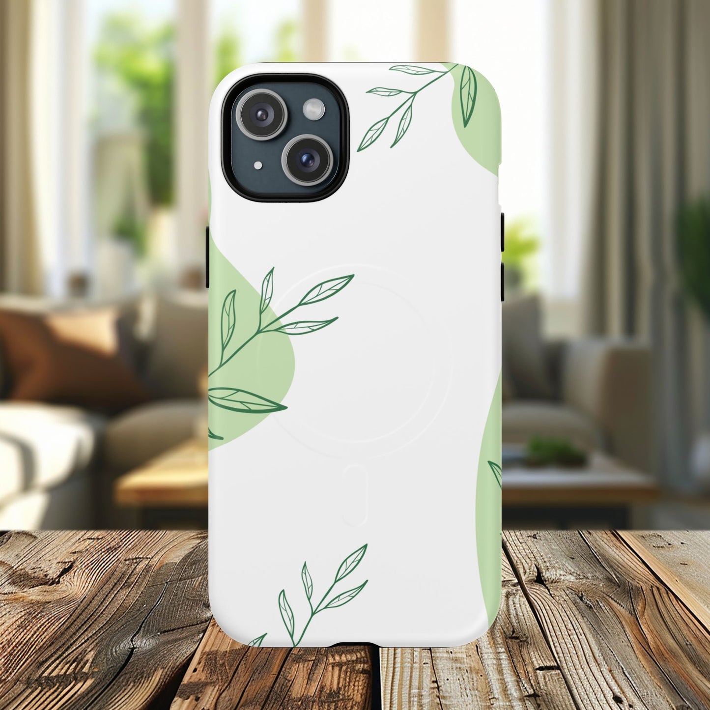 Stylish Tough iPhone Magnetic Cases with Leaf Design, iPhone Protection Cases, Greenery iPhone Covers, Eco-Friendly iPhone Accessories, Gift for Her.