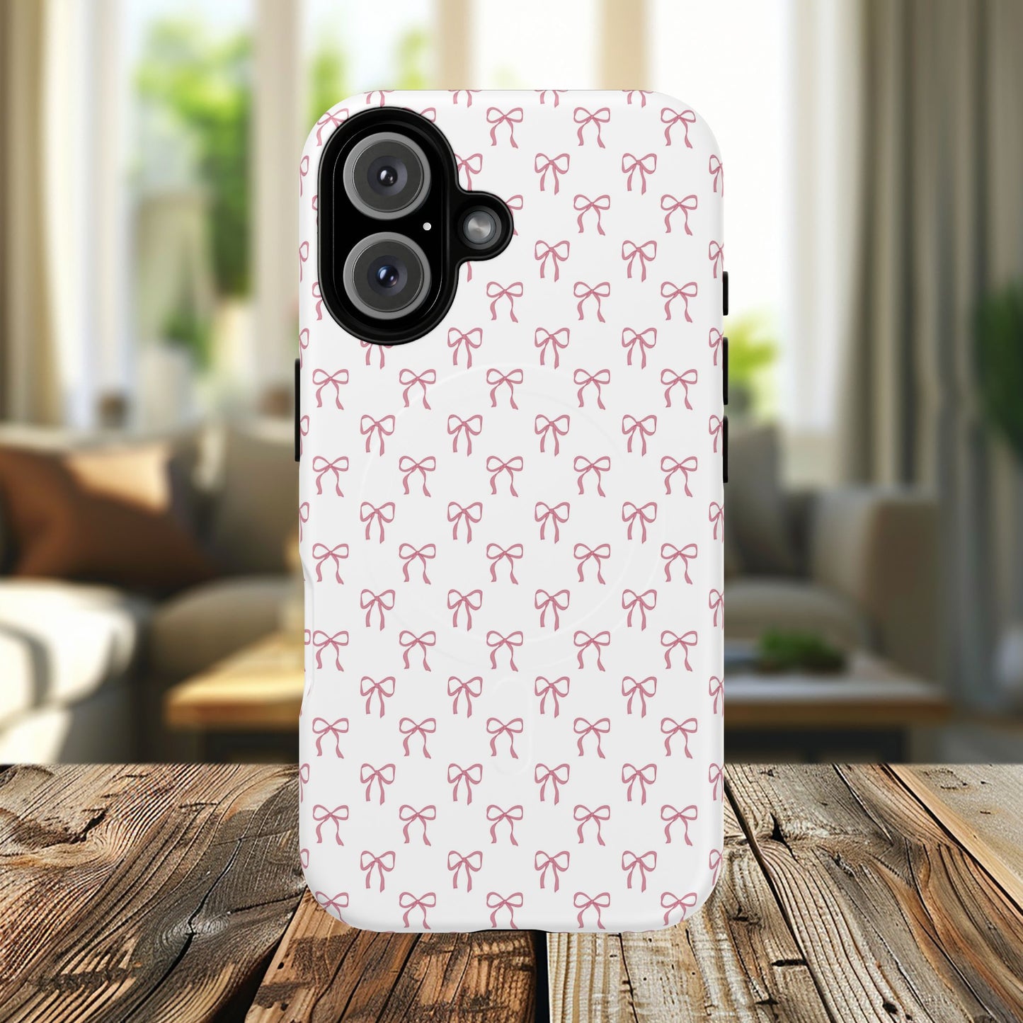 Blush Coquette Bow Bliss Magnetic iPhone Cases, Gift for Her, Cute iPhone Accessories, Fun Personalized Cases, Stylish Tech Gifts, Birthday Present
