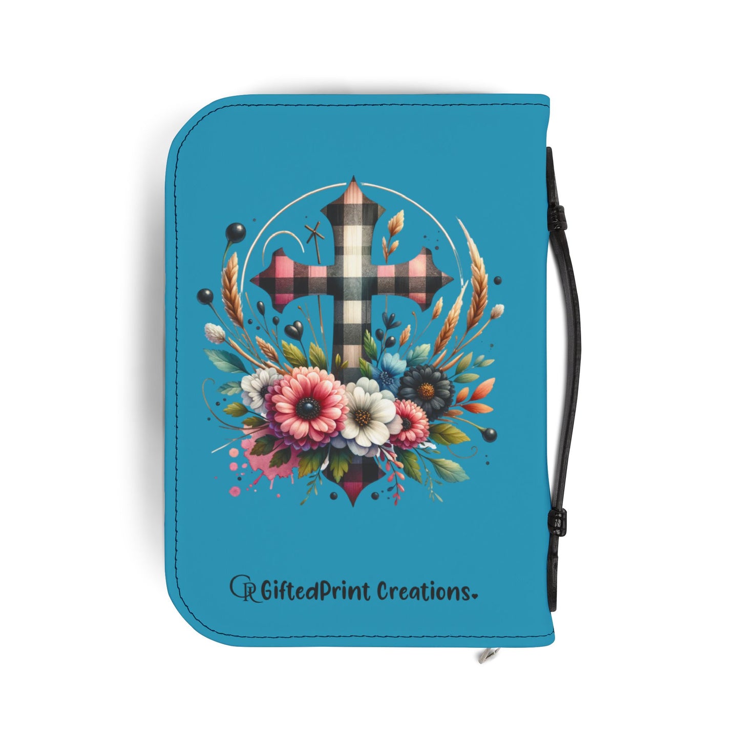 Personalized Floral Cross Bible Cover - Trust in the Lord Design| Baptism | Christening | Anniversary | Birthday Gifts.