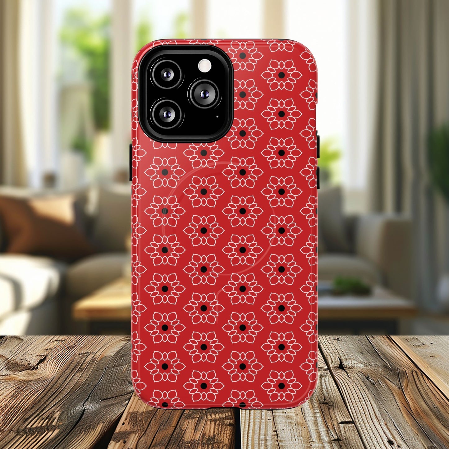Stylish Geometric Magnetic iPhone Cases, Floral iPhone Cover, Durable Smartphone Cases, Trendy Accessories, Gift for Her
