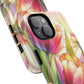Tulip Glow Tough iPhone Magnetic Case, Floral Design, Spring Gift, Durable Protection, Smartphone Accessories, MagSafe Accessories, Stained Glass Tulip Gift