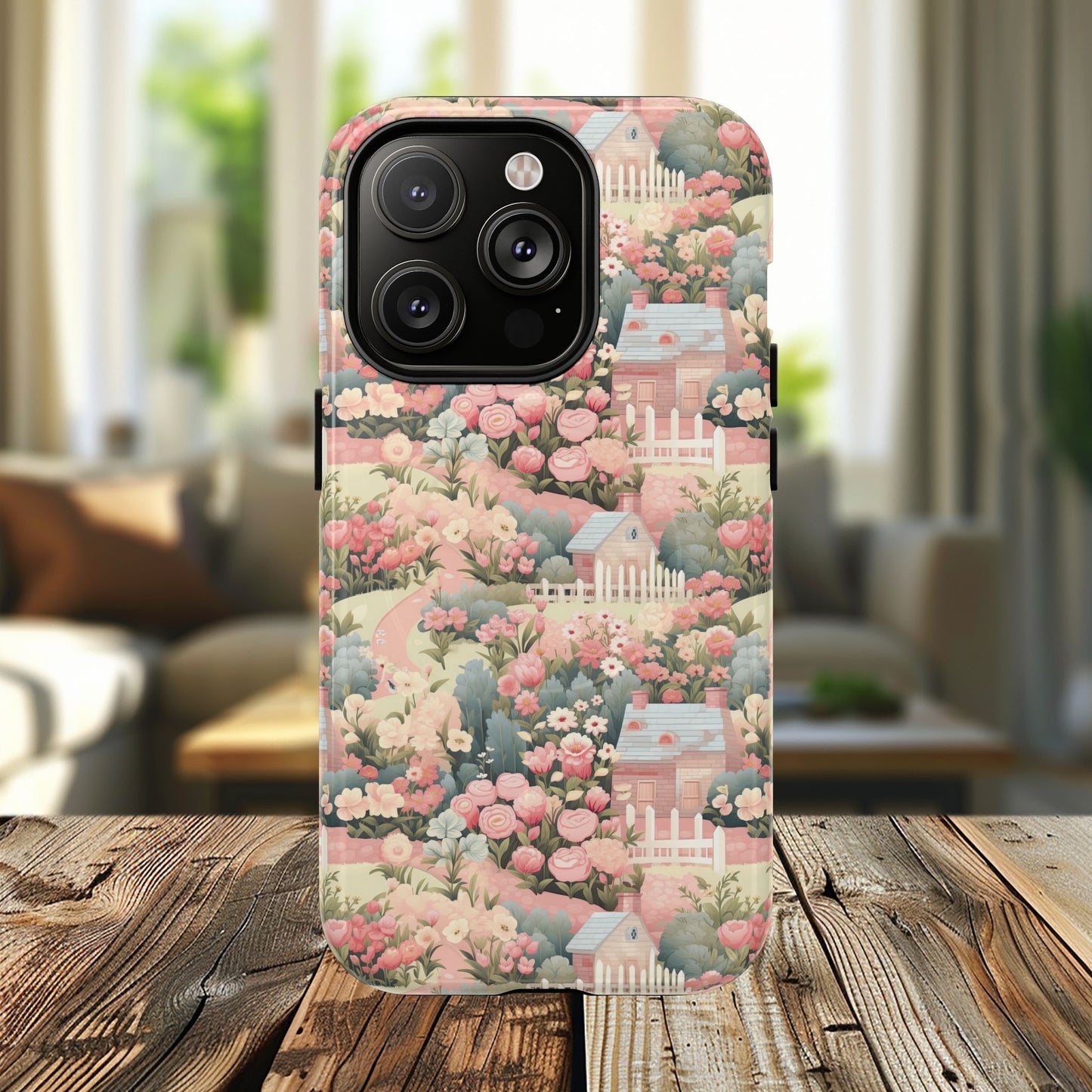 Pastel Garden Haven Tough iPhone Magnetic Case, Durable Protection, Flower Design, Gift for Her, Birthday, ,Phone Accessory, Spring Decor