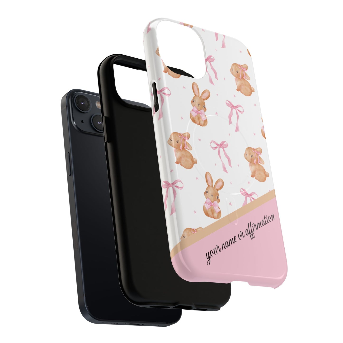 Personalized Bunny iPhone Case - Cute Animal Design, Tough MagSafe® Magnetic Case, Easter Gift, Spring Aesthetic, Kids Accessories