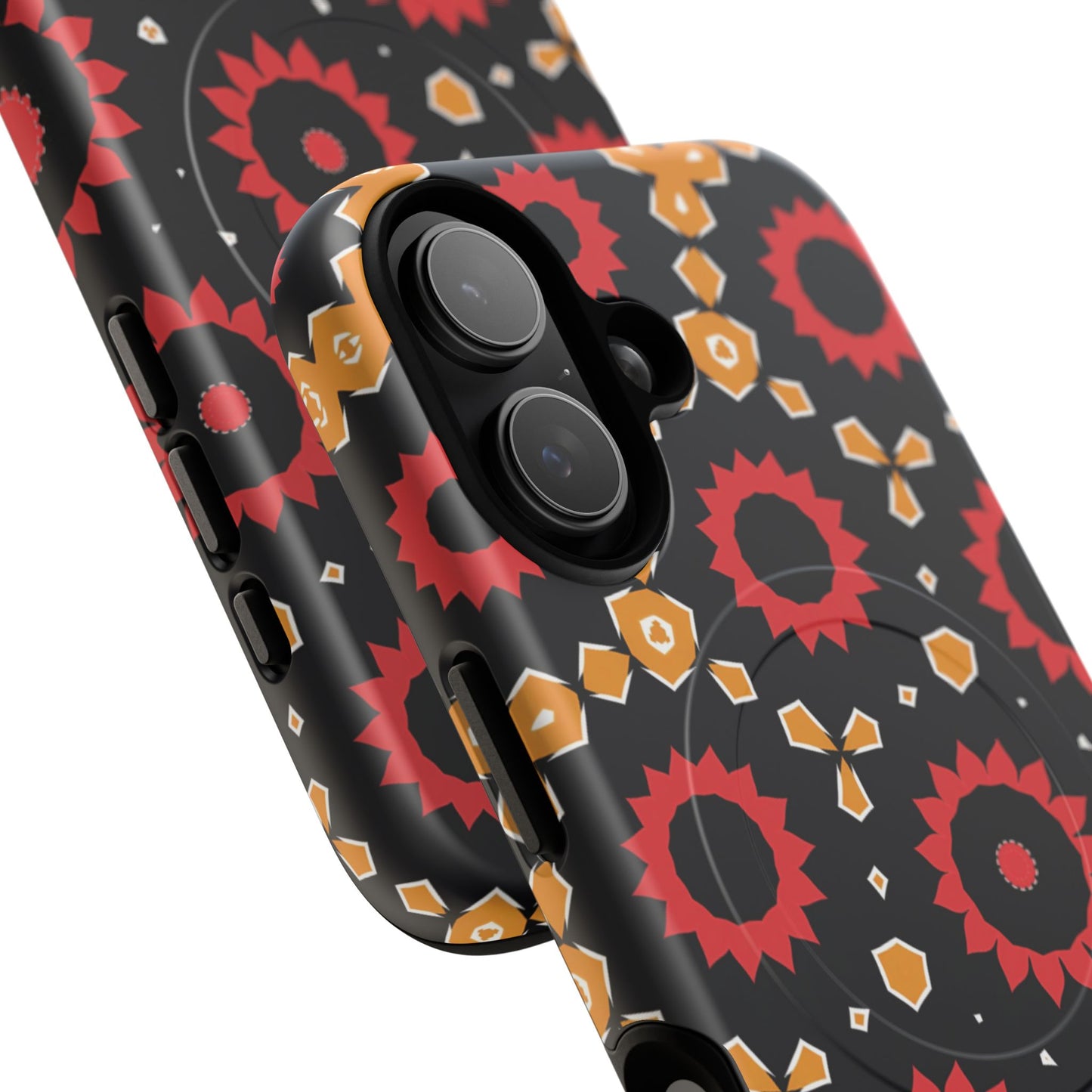 Midnight Ember Bloom Tough Magnetic iPhone Case, Bohemian Floral Design, Stylish iPhone Protection, Gift for Her, Trendy iPhone Accessories