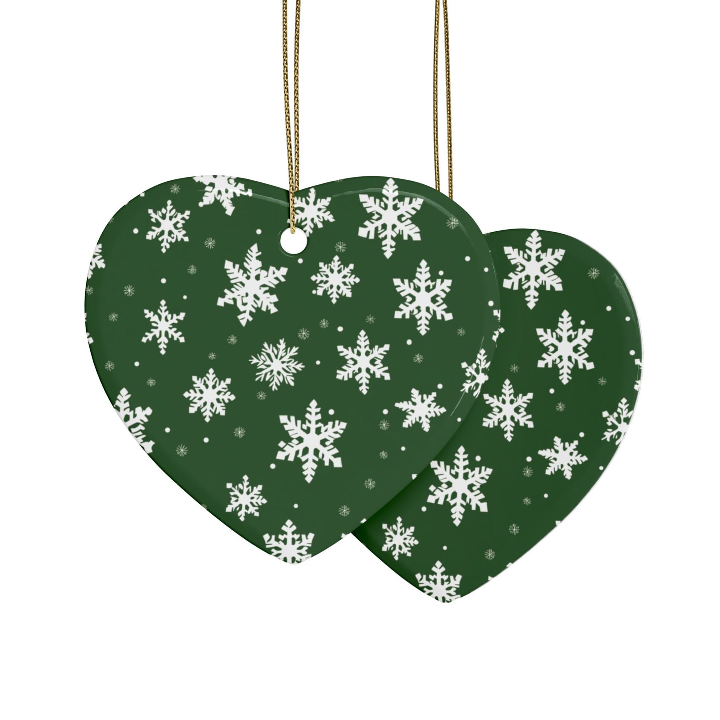 Green Snowflake Elegance Ceramic Ornaments (1pcs, 5pcs, 10pcs, 20pcs)